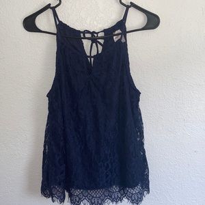 Blue lace top